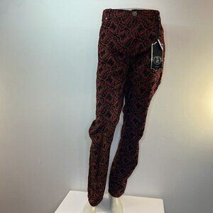 SUKO JEANS Women's Burgundy Skinny Leg Flocking Jeans - Size 16 - NWT